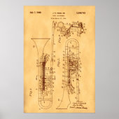 Hi res Trombone Patent art  Paper Poster (Voorkant)