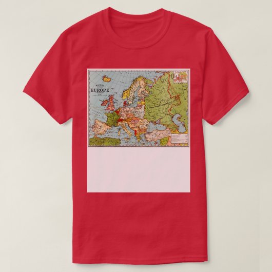  hi resolutie kaart van europa t-shirt (Design voorkant)