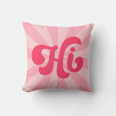 Hi retro roze of elke kleur sunburst kussen (Voorkant)