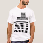 Hi-Rise Kantoor Windows Patroon in zwart-wit T-shirt (Voorkant)