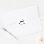 Hi smiling ronde sticker (Envelop)