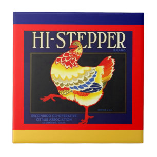 Hi-stepper Citrus Chicken crate label Tile Tegeltje