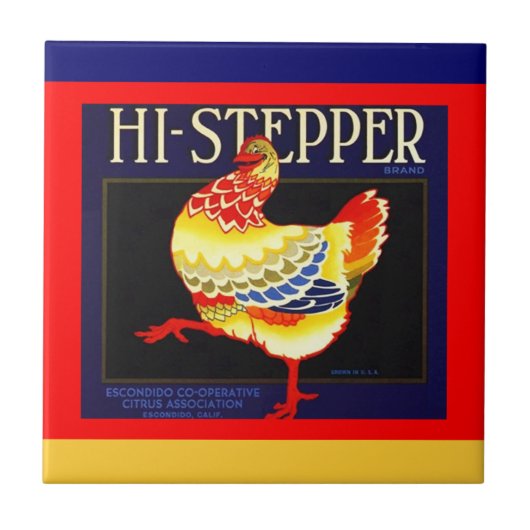 Hi-stepper Citrus Chicken crate label Tile Tegeltje (Voorkant)