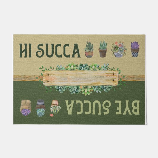 Hi Succa Doormat / Welkom Mat / Succulent (Voorkant)