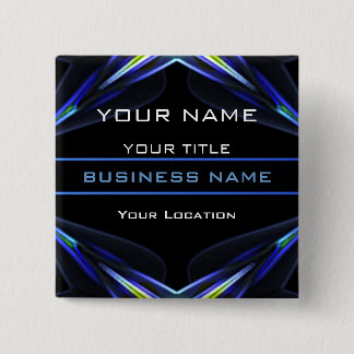 Hi Tec Futuristic Business Name Tag Vierkante Button 5,1 Cm