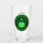 Hi-Tech Cyber Hacker - Zwart en Groen - Geek Glas (Achterkant)