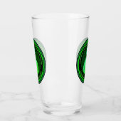 Hi-Tech Cyber Hacker - Zwart en Groen - Geek Glas (Links)