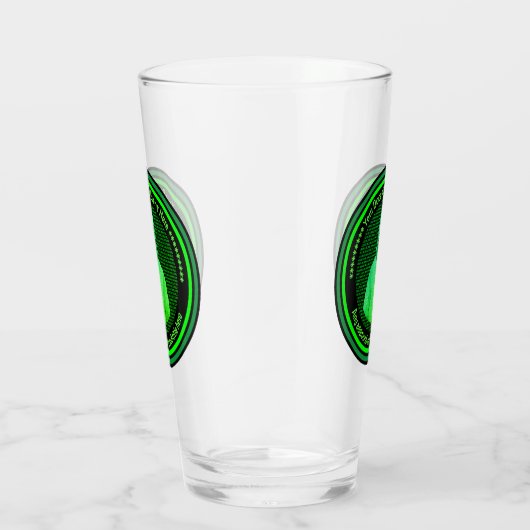 Hi-Tech Cyber Hacker - Zwart en Groen - Geek Glas (Rechts)