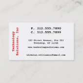 Hi-Tech de Rode Verticale Visitekaartjes van het (Achterkant)