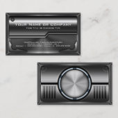 Hi Tech Faux Metallic Kaart Versie 2 met Foto Visitekaartje (Voorkant / Achterkant)