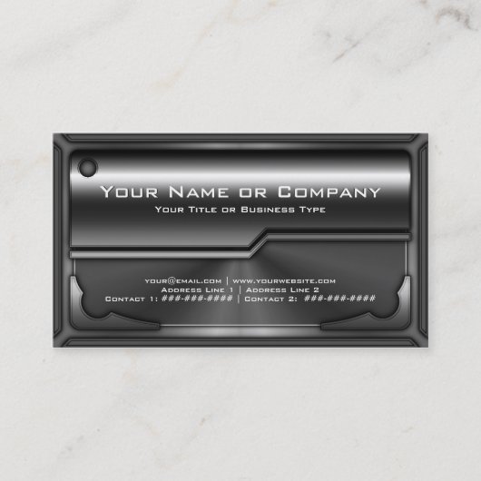 Hi Tech Faux Metallic Kaart Versie 2 met Foto Visitekaartje (Voorkant)