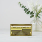 Hi Tech Faux Metallic Kaart Versie 3 met Logo Visitekaartje (Staand voorkant)