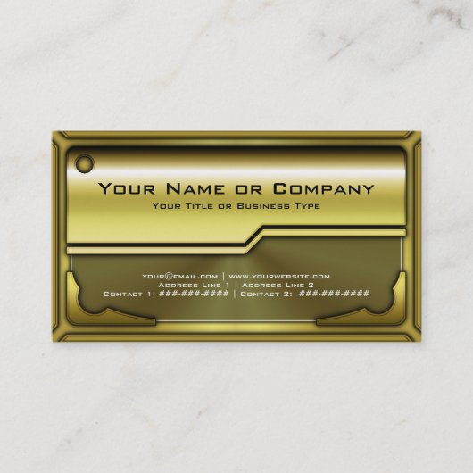 Hi Tech Faux Metallic Kaart Versie 3 met Logo Visitekaartje (Voorkant)
