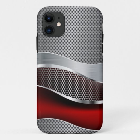 Hi Tech Futuristic Mesh Chrome Red Case-Mate iPhone Case (Achterkant)