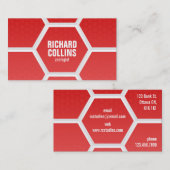 Hi-Tech Honeycomb Pattern - Red Visitekaartje (Voorkant / Achterkant)