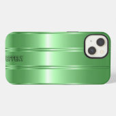 Hi Tech Metallic Groene Strepen Design iPhone Hoesje (Achterkant horizontaal)