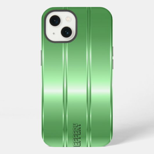 Hi Tech Metallic Groene Strepen Design iPhone Hoesje (Achterkant)