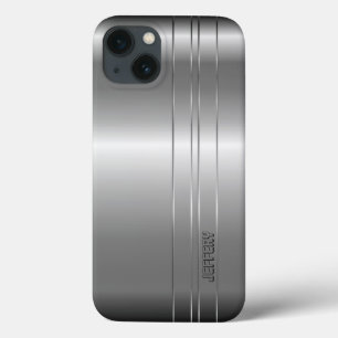Hi Tech Metallic Zilveren Strepen 2 Design Case-Ma Case-Mate iPhone Case
