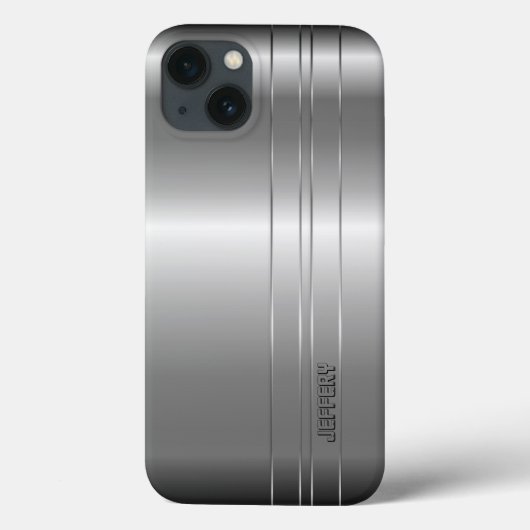 Hi Tech Metallic Zilveren Strepen 2 Design Case-Ma Case-Mate iPhone Case (Achterkant)