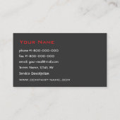 Hi-tech Visitekaartje (Achterkant)