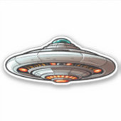 Hi-Tech Vliegende Schotel UFO Sticker (Voorkant)