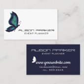 Hi-tech vlinder geometrische moderne event planner visitekaartje (Voorkant / Achterkant)