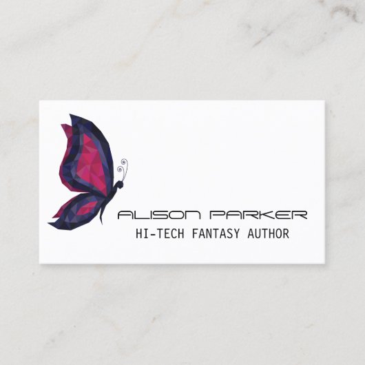 Hi-tech, vlinder geometrische moderne ontwerper visitekaartje (Voorkant)