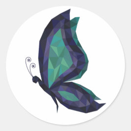 Hi-tech vlinder laag poly modern geometrisch ontwe ronde sticker