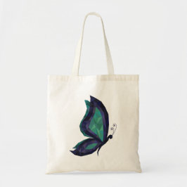 Hi-tech vlinder modern blauw/groen laag poly tote bag