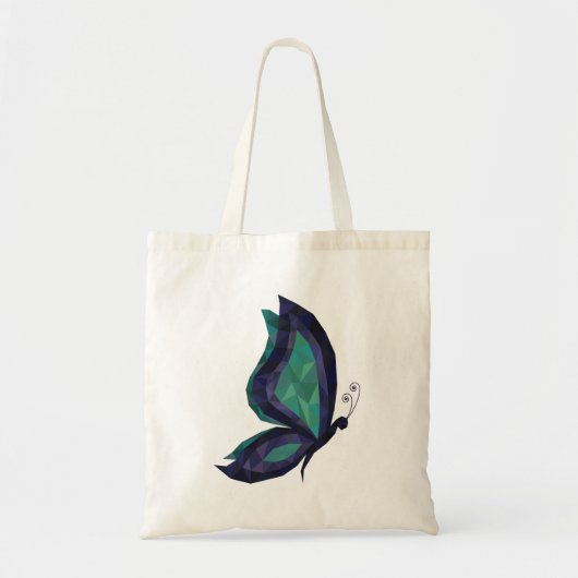 Hi-tech vlinder modern blauw/groen laag poly tote bag (Voorkant)