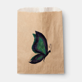 Hi-tech vlinder vleugels in blauw, groen geometris bedankzakje