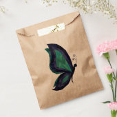 Hi-tech vlinder vleugels in blauw, groen geometris bedankzakje (Gezegeld)