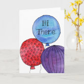 Hi There Balloons card Kaart (Gele Bloem)