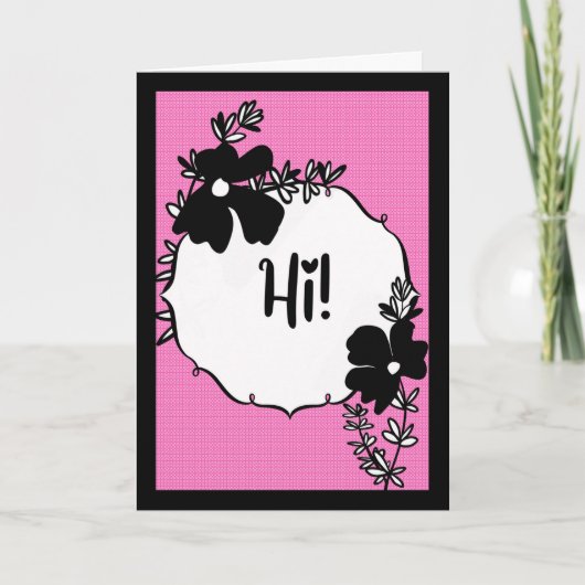 Hi There! – Bright Floral Hello Card Kaart (Voorkant)