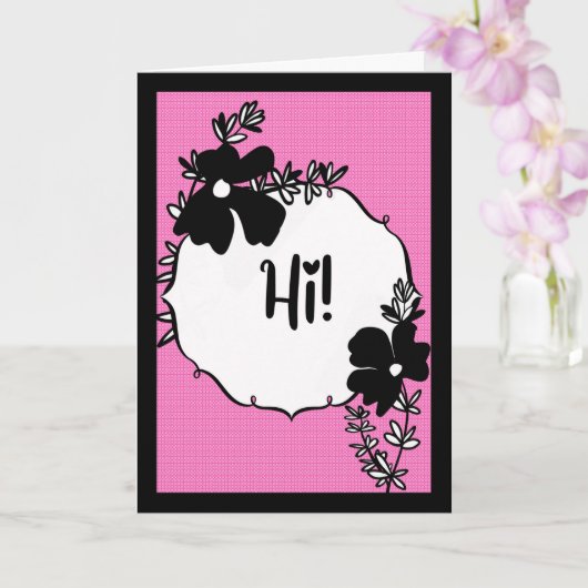 Hi There! – Bright Floral Hello Card Kaart (Orchidee)