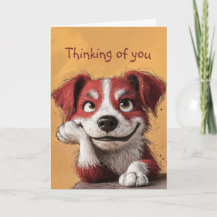Hi Thinking of You Schattige Dog Puppy Animal Kaart