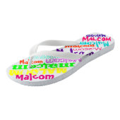 Hi Top Sneakers Gepersonaliseerde naam in kleuren Teenslippers (Schuin)