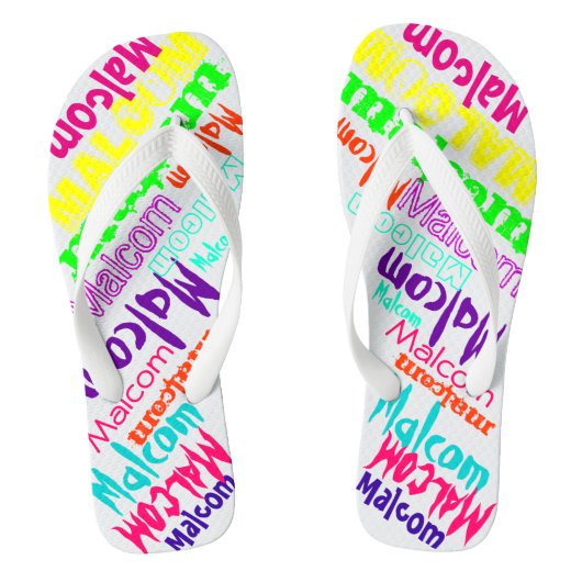 Hi Top Sneakers Gepersonaliseerde naam in kleuren Teenslippers (Voetbed)
