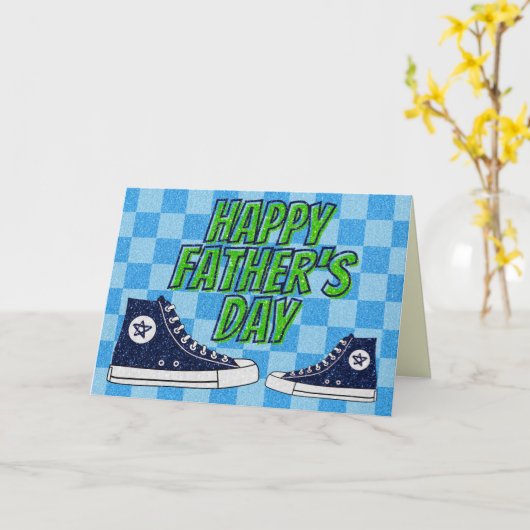 Hi Topjes Happy Vaderdag Glitter Kaart (Gele Bloem)