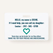 Hi Tourette Syndroom Patience PVC Badge (Achterkant)