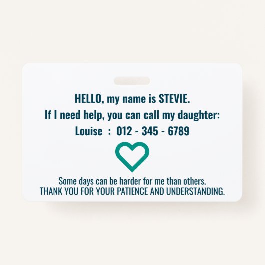 Hi Tourette Syndroom Patience PVC Badge (Achterkant)