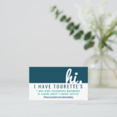 Hi Tourette Syndroom Patience PVC Badge Visitekaartje (Staand voorkant)