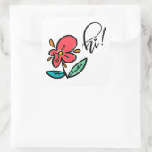 Hi Vierkante Sticker (Tas)