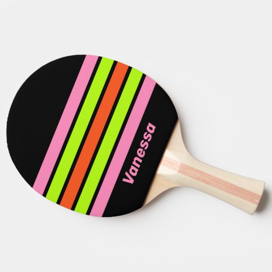 HI-VIS and Pink Across Striping with Name Tafeltennisbatje (Zijkant)
