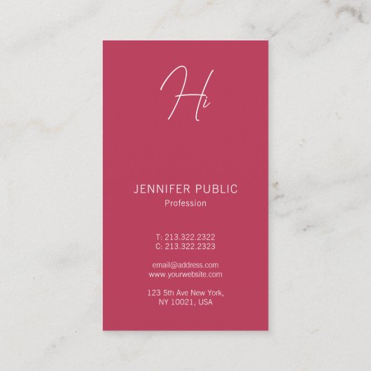 Hi Visitekaartjes Modern Vertical Typografie (Achterkant)