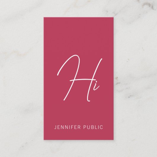 Hi Visitekaartjes Modern Vertical Typografie (Voorkant)