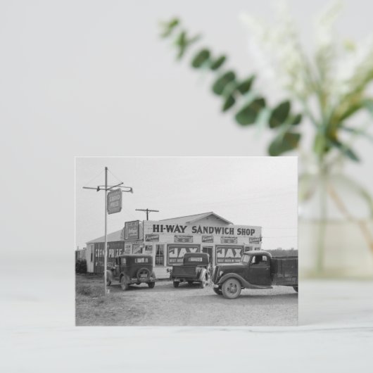 Hi-Way Sandwich Shop, 1939 Briefkaart (Staand voorkant)