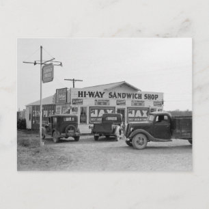Hi-Way Sandwich Shop, 1939 Briefkaart