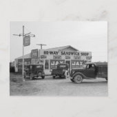 Hi-Way Sandwich Shop, 1939 Briefkaart (Voorkant)