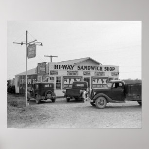 Hi-Way Sandwich Shop, 1939.  foto Poster